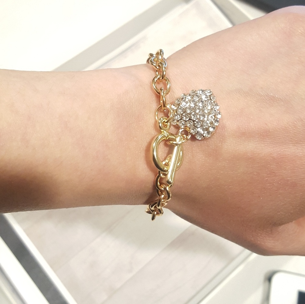 Gold Heart Charm Bracelet - Picture 2 of 2